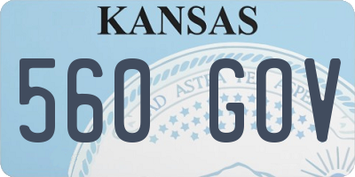 KS license plate 560GOV