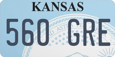 KS license plate 560GRE