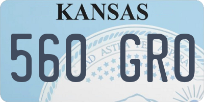 KS license plate 560GRO