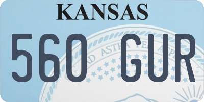 KS license plate 560GUR