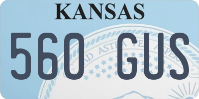 KS license plate 560GUS