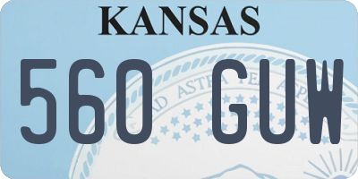 KS license plate 560GUW