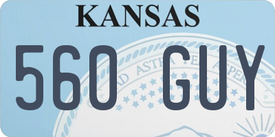 KS license plate 560GUY
