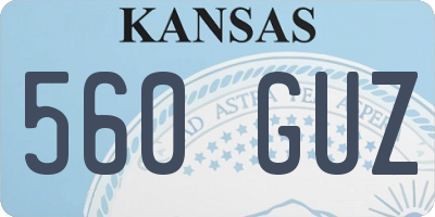 KS license plate 560GUZ