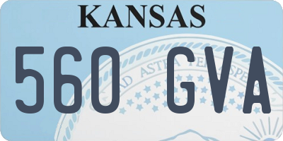 KS license plate 560GVA