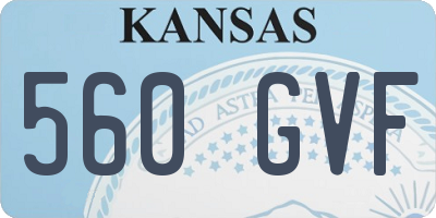 KS license plate 560GVF