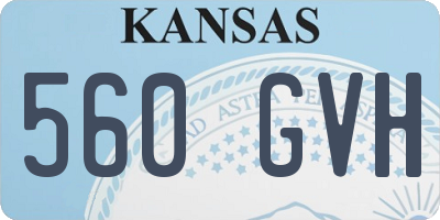KS license plate 560GVH