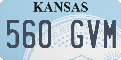 KS license plate 560GVM