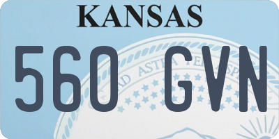 KS license plate 560GVN