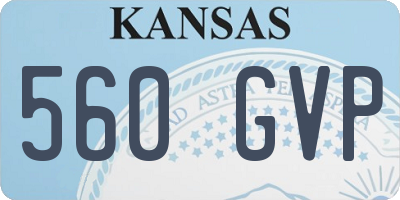 KS license plate 560GVP