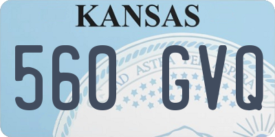 KS license plate 560GVQ