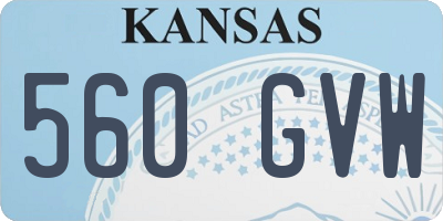 KS license plate 560GVW