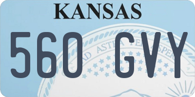 KS license plate 560GVY