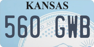 KS license plate 560GWB