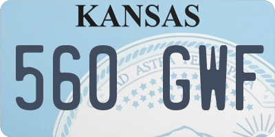 KS license plate 560GWF