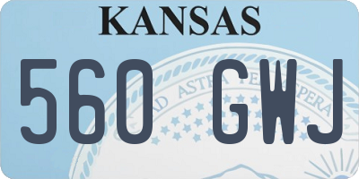 KS license plate 560GWJ