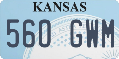 KS license plate 560GWM