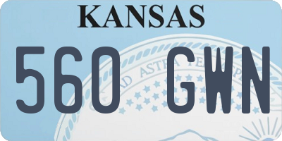 KS license plate 560GWN