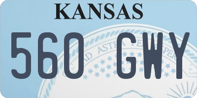 KS license plate 560GWY