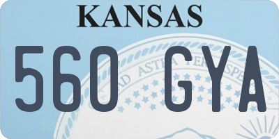 KS license plate 560GYA