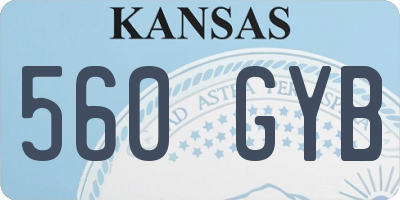 KS license plate 560GYB