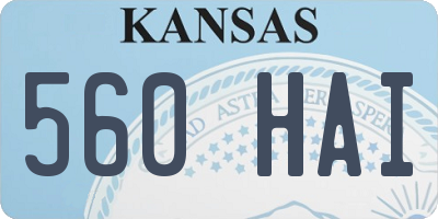 KS license plate 560HAI