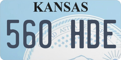 KS license plate 560HDE