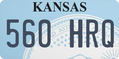 KS license plate 560HRQ