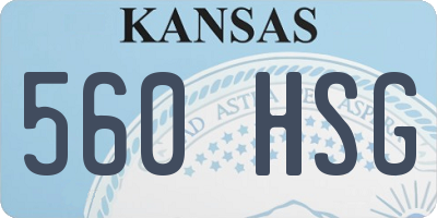 KS license plate 560HSG