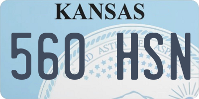 KS license plate 560HSN
