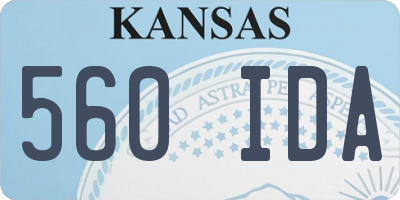 KS license plate 560IDA