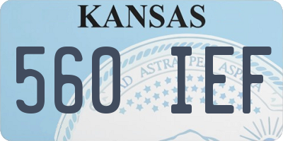 KS license plate 560IEF