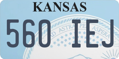 KS license plate 560IEJ