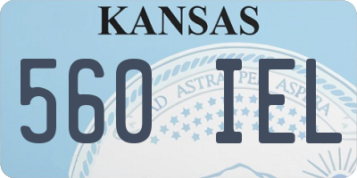 KS license plate 560IEL