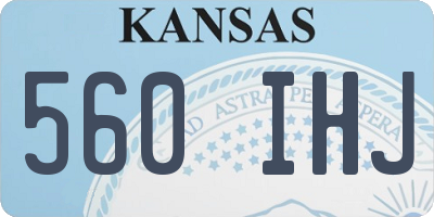 KS license plate 560IHJ
