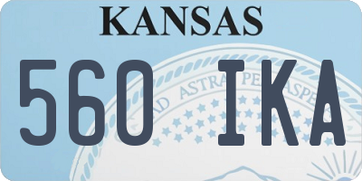 KS license plate 560IKA