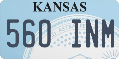 KS license plate 560INM