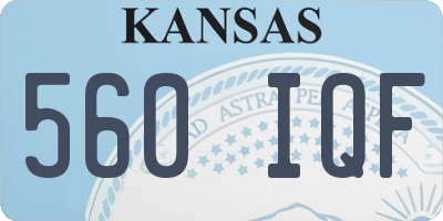 KS license plate 560IQF