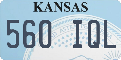 KS license plate 560IQL