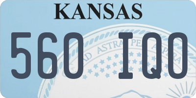 KS license plate 560IQO