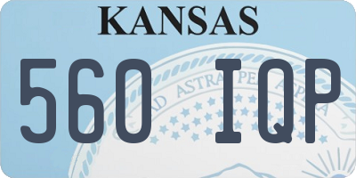 KS license plate 560IQP