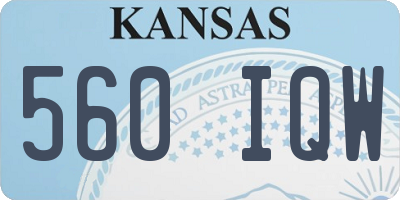 KS license plate 560IQW