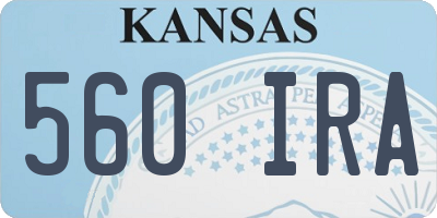 KS license plate 560IRA