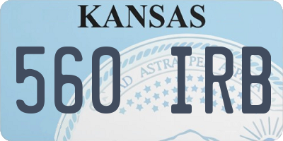 KS license plate 560IRB