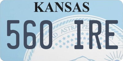 KS license plate 560IRE
