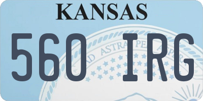 KS license plate 560IRG