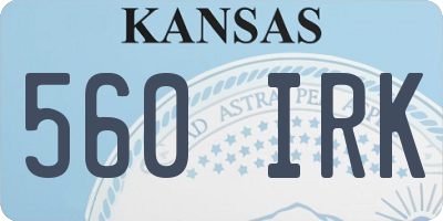 KS license plate 560IRK