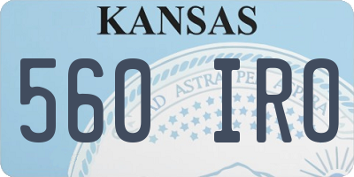 KS license plate 560IRO