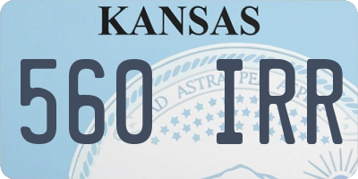 KS license plate 560IRR