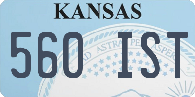 KS license plate 560IST